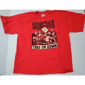 Y2K Dropkick Murphys T-Shirt Mens 2XL Red Take Em Down Unite Union Made USA Punk